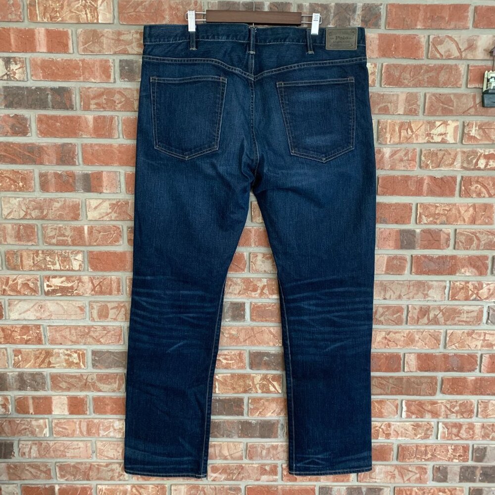 Polo Ralph Lauren Hampton Relaxed Men's 42T / 36 Dark Denim Straight Leg Jeans - Picture 2 of 14